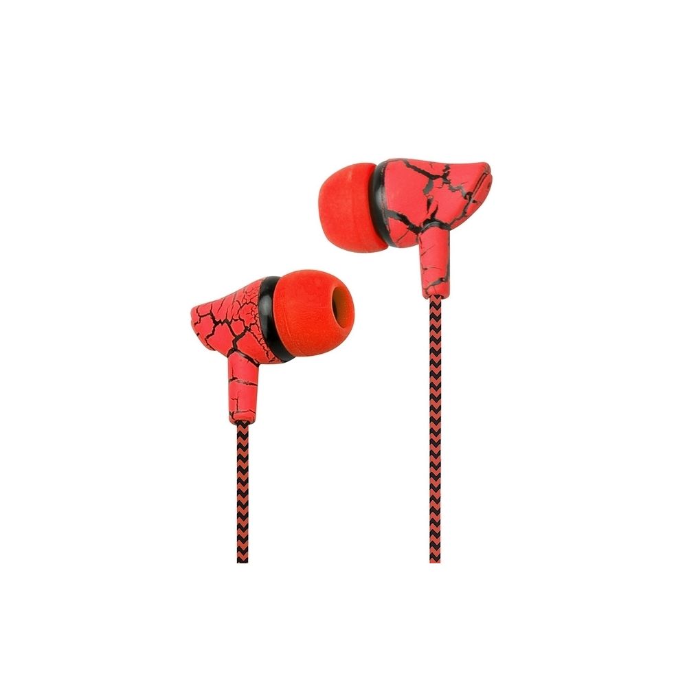 Wewoo - Ecouteurs 3.5mm Jack Crack Filaire Casque Super Bass Son intra-auriculaire avec micro pour téléphone mobile Samsung Xiaomi MP3 4 (Rouge) - Ecouteurs intra-auriculaires