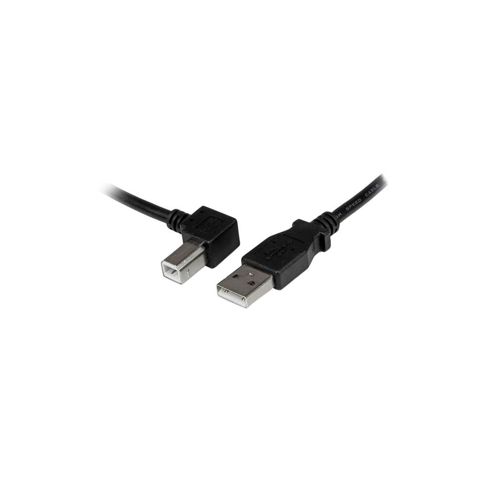Startech - StarTech.com Câble USB 2.0 A vers USB B Coudé à Gauche Mâle / Mâle pour imprimante - 1 m - Noir - Câble antenne