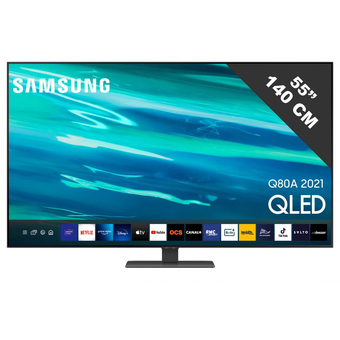 Samsung - Téléviseur QLED 55'' 138 cm SAMSUNG QE55Q80A - TV 50'' à 55''