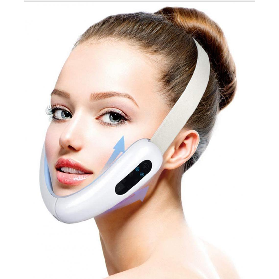Chrono - Machine de lifting du visage, machine de lifting électrique en forme de V, dissolvant à double menton à LED, masseur facial EMS à micro-courantï¼Blanc) - Appareil soin du visage