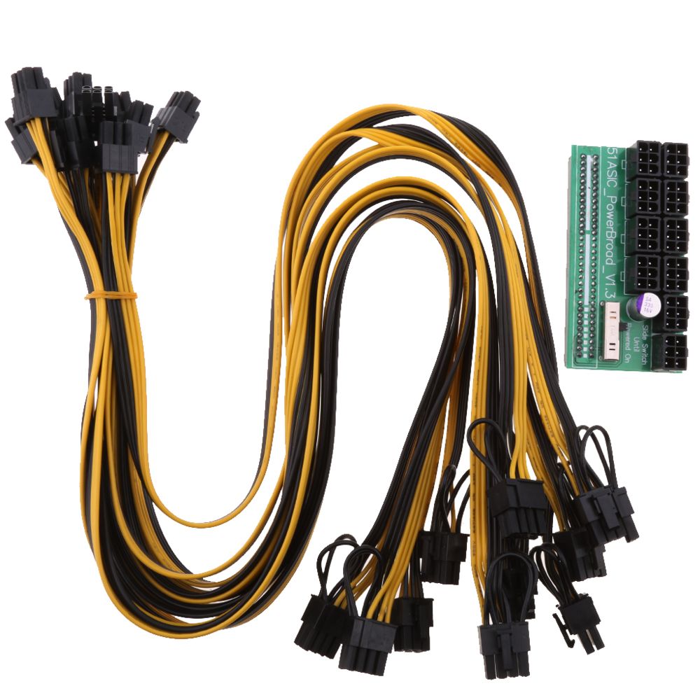 marque generique - carte de dérivation + 10pcs 50cm câble pour 1200w / 750w module de puissance minière ethereum - Accessoires alimentation