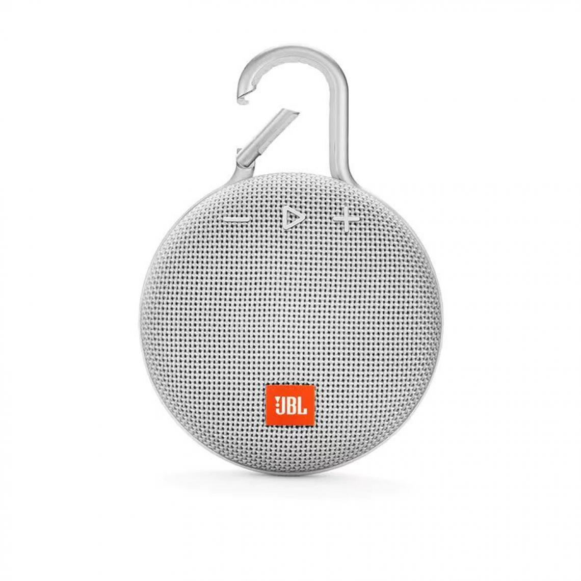 Chrono - Enceinte Bluetooth JBL Clip 3 - Boîte à musique portable et étanche avec mousqueton pratique - Jusqu'à 10 heures de streaming musical sans fil(Blanc) - Enceintes Hifi