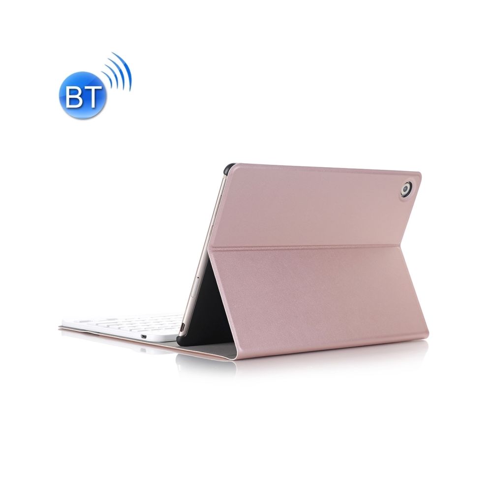 Wewoo - Étui à rabat horizontal détachable en cuir pour Clavier QWERTY ultra-mince Bluetooth Huawei MediaPad M5 10,8 pouces, avec support or rose - Clavier