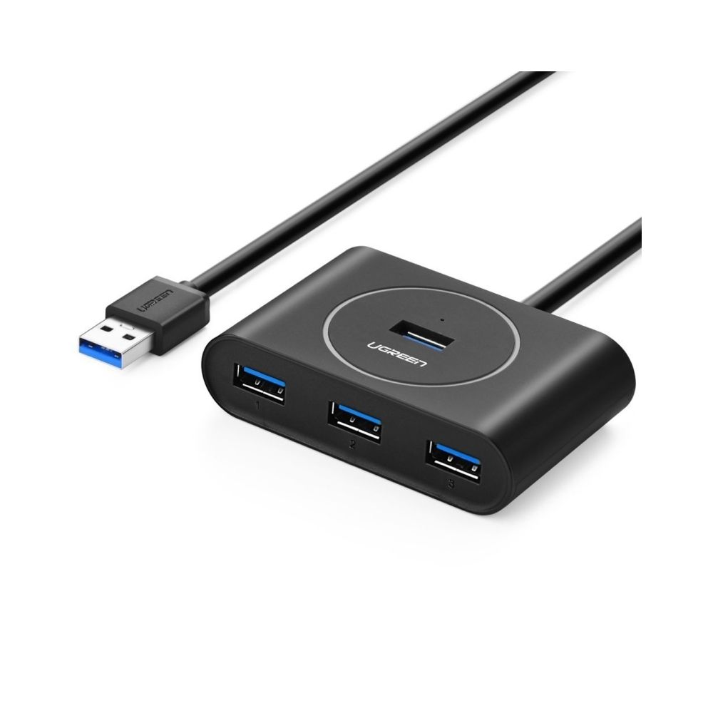 Wewoo - Hub USB 2.0 noir Portable Super Speed 4 Ports USB 3.0 Adaptateur de Câble, Pas de OTG, Longueur du Câble: 1m - Hub