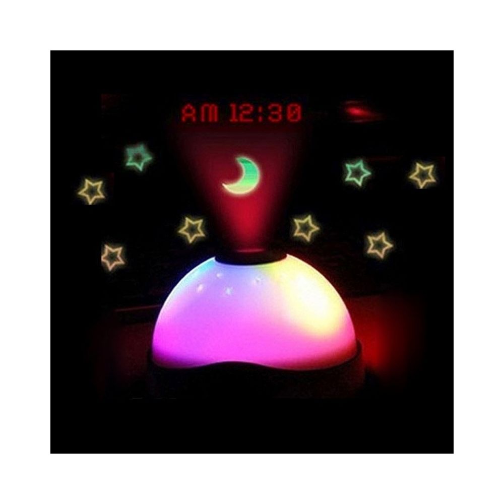 Wewoo - Réveil digitale blanc Lumière de nuit de couleur avec l'horloge de projection - Radio