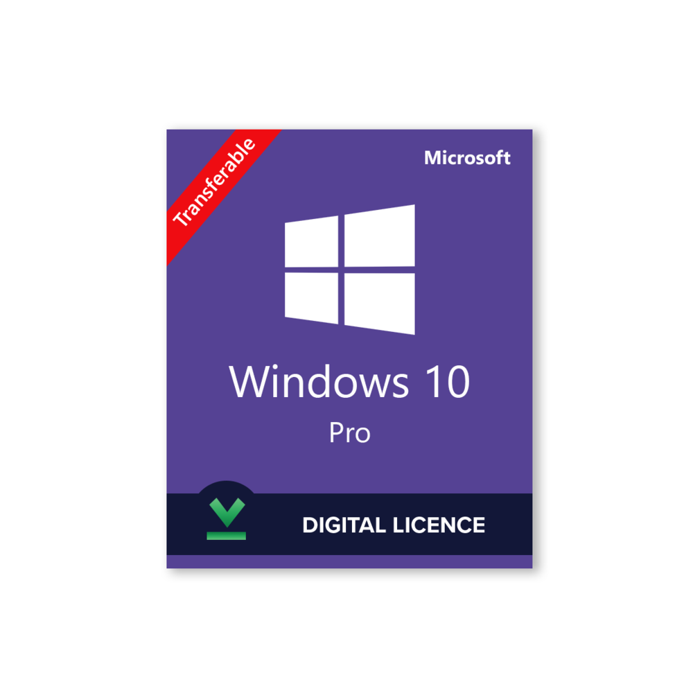 Microsoft - Licence transférable Windows 10 Professionnel Retail - Logiciel en téléchargement - Windows 10