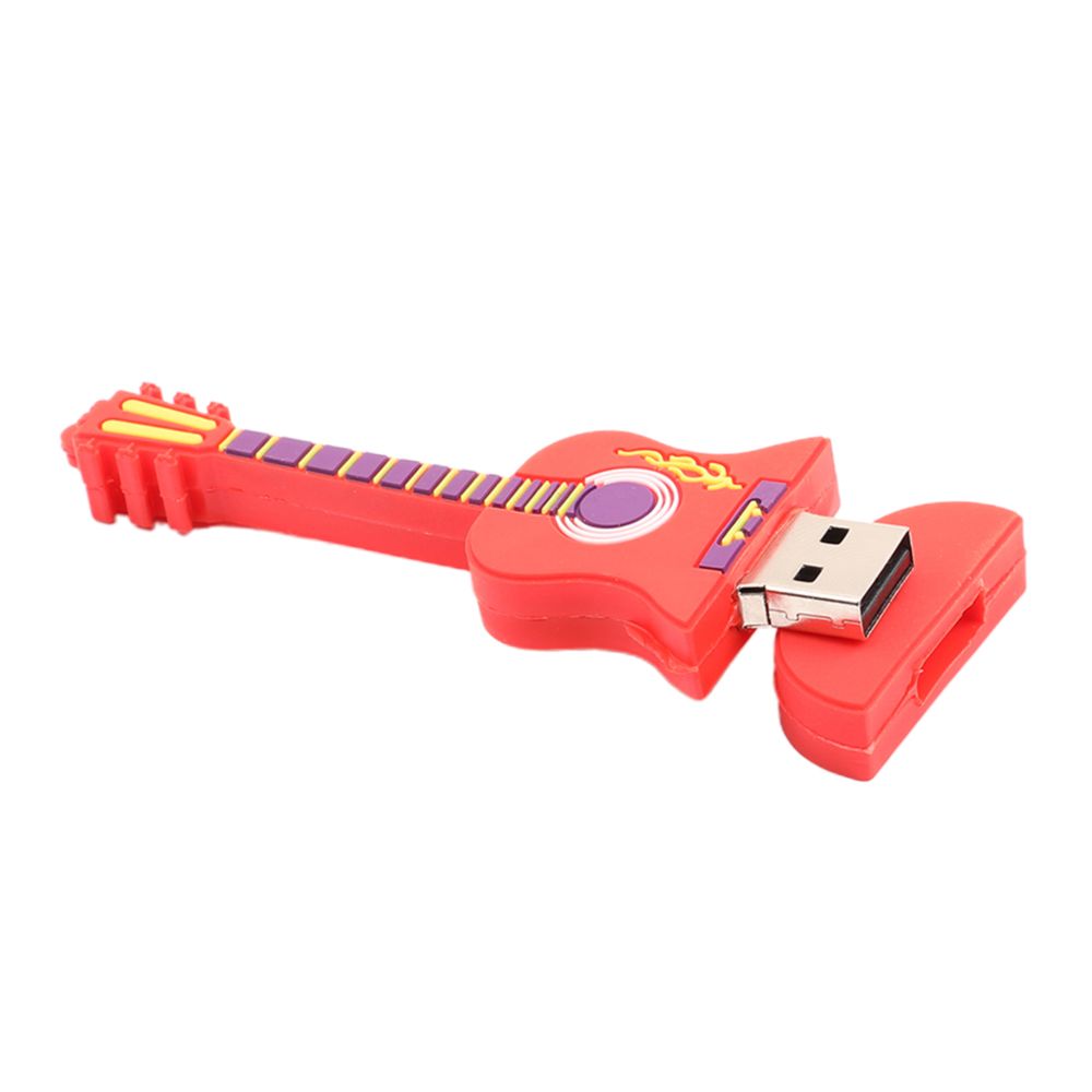 marque generique - Mini Périphérique De Stockage De Mémoire USB Pour Disque U De Forme De Guitare Créative Pour PC Rouge 1M - Clés USB