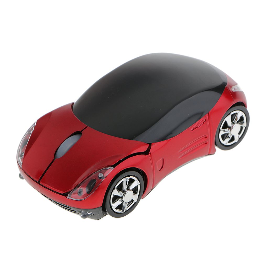 marque generique - 2.4ghz souris souris sans fil voiture forme usb récepteur pour ordinateur portable rouge - Souris