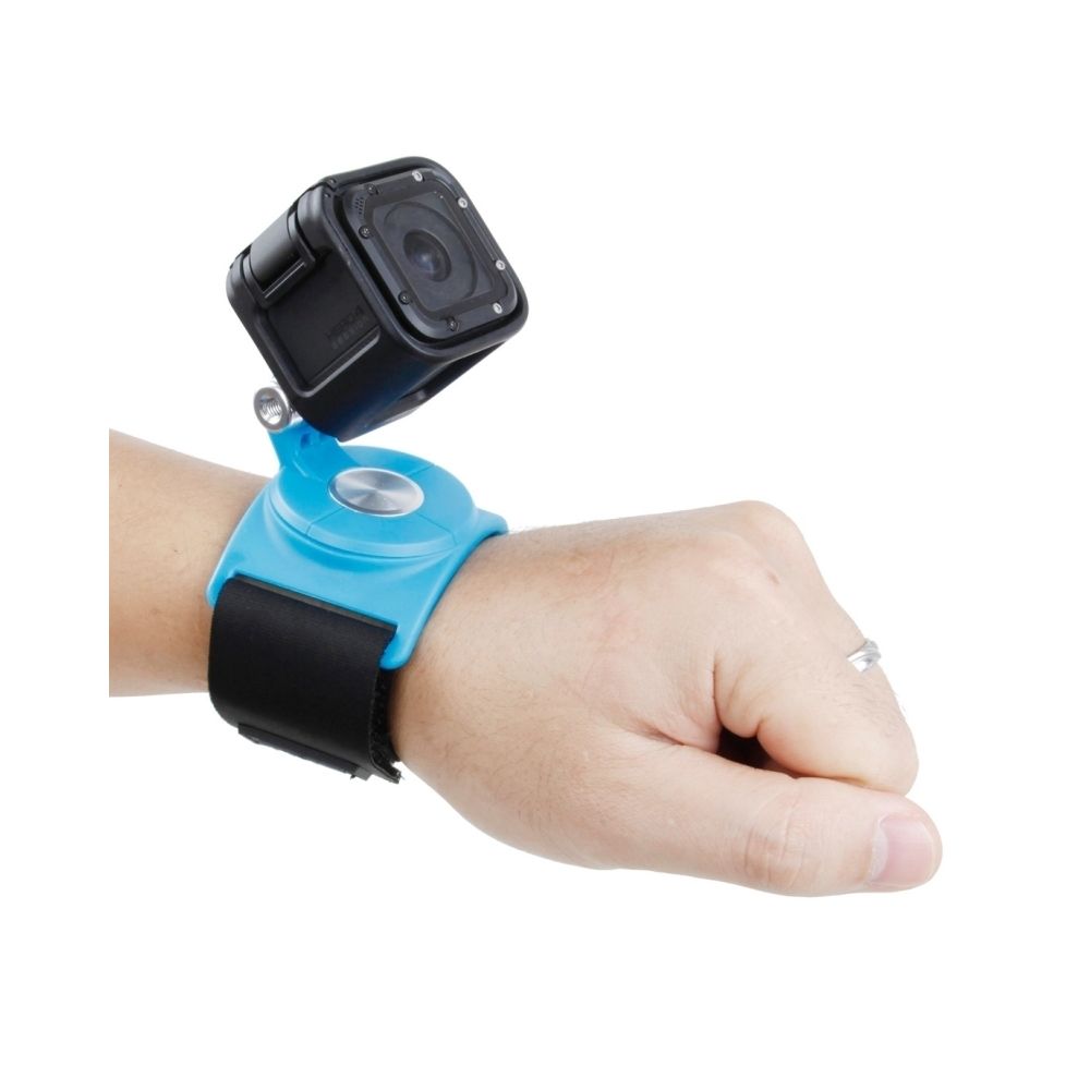 Wewoo - Fixation poignet GoPro bleu pour HERO4 Session / 4/3 + / 3/2/1, caméra de sport Xiaomi Yi Support de rotation à 360 degrés avec sangles - Caméras Sportives