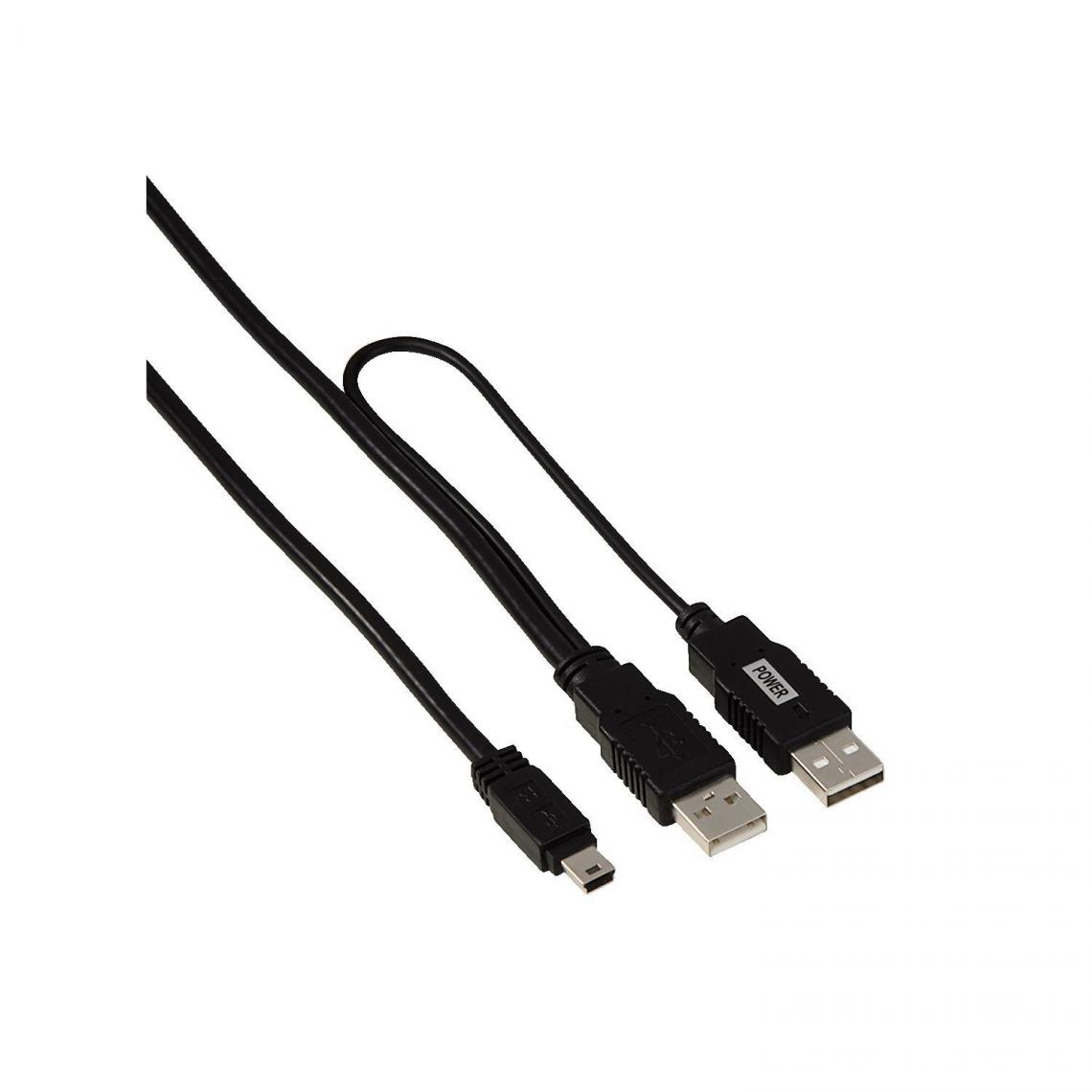 Ineck - INECK - Cable double USB 2.0 A male vers mini-B male 1m - Câble antenne