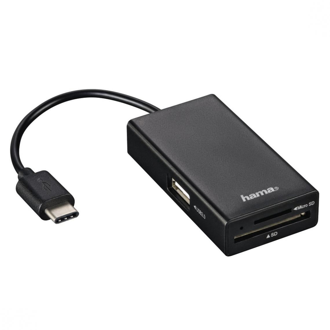 Hama - HAMA Hub/lecteur cartes USB2.0 Type-C pour smartphone/tablette/ordinateur portable/ordinateur fixe - Hub