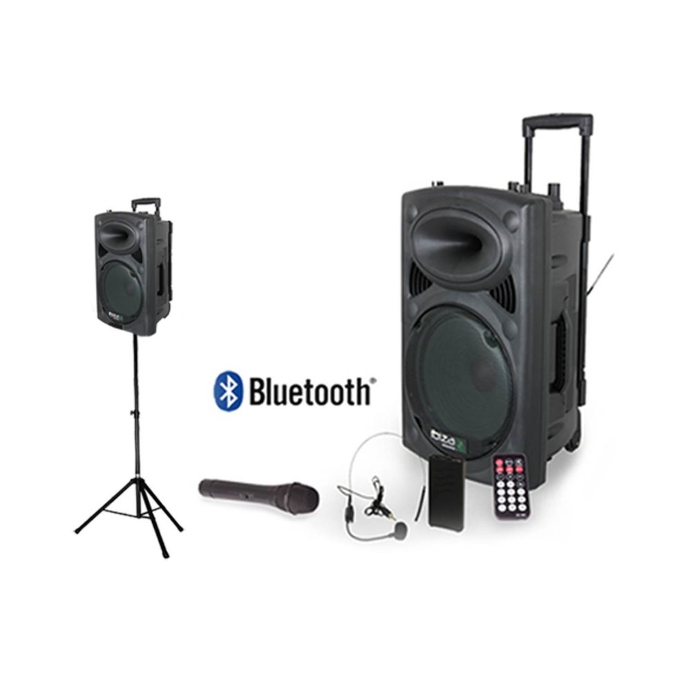 Ibiza Sound - PORT12VHF-BT Système karaoké mobile 700W + PIED - Pack Enceintes Home Cinéma