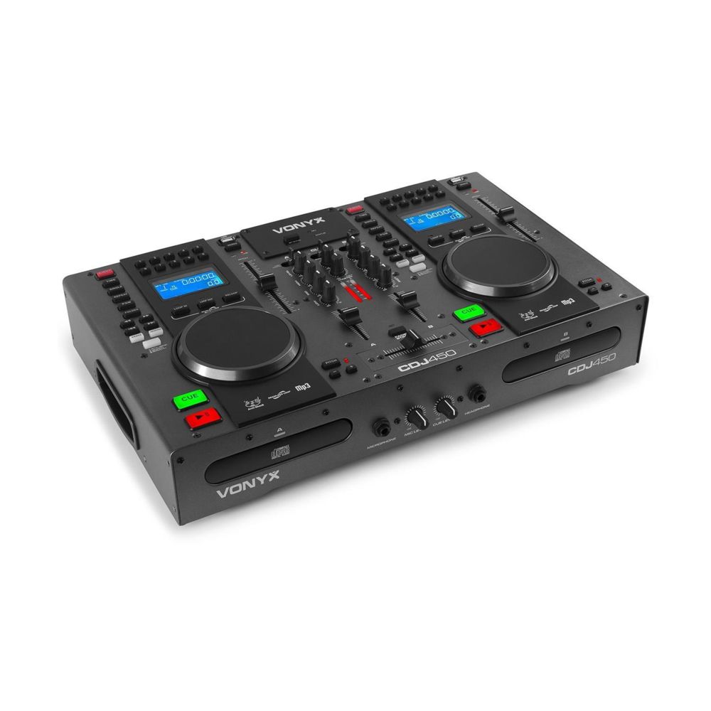 Vonyx -  Vonyx CDJ450 Station de mixage DJ 2 lecteurs CD Bluetooth 2x USB 2 canaux - Tables de mixage