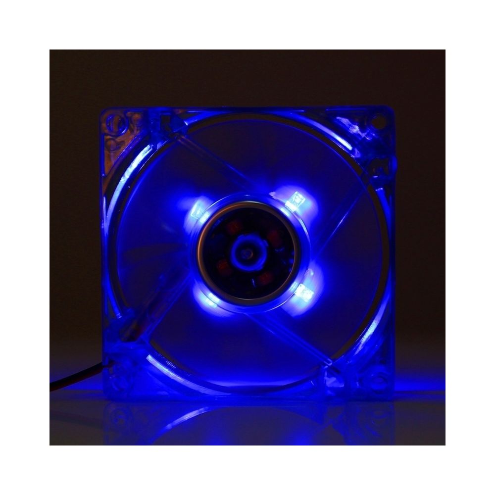 Wewoo - Ventilateur de refroidissement bleu foncé 8025 4 broches DC 12V 0.18A Ordinateur Cas Refroidisseur avec LED Lumière, Taille: 80x80x25mm - Grille ventilateur PC