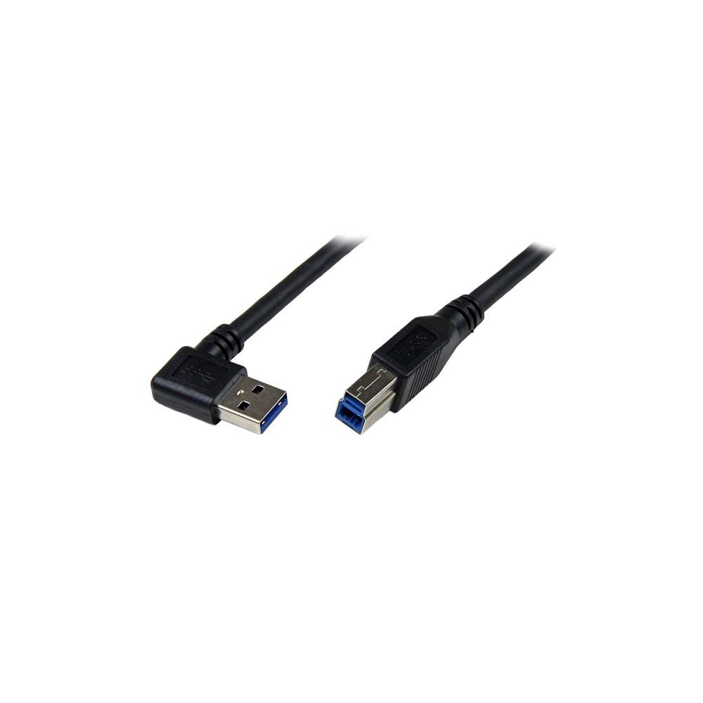Startech - StarTech.com Câble USB 3.0 SuperSpeed A vers B coudé à angle droit 1 m - M/M - Noir - Câble antenne
