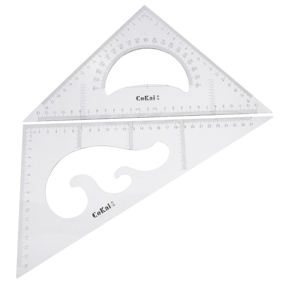 marque generique - 2 pack 45/60 degrés géométrie triangle règle dessin dessin set clair 30cm - Tablette Graphique