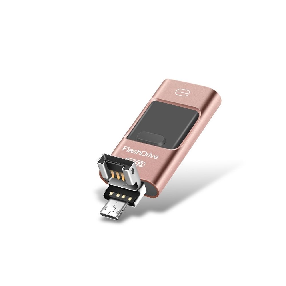 Wewoo - Clé USB iPhone iDisk 64 Go USB 2.0 + 8 broches + Mirco USB Ordinateur Android iPhone USB à double usage pour les métaux or rose - Clavier