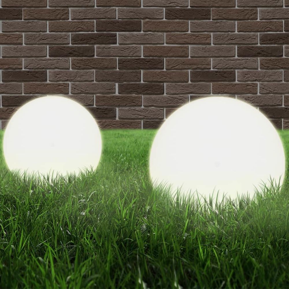Vidaxl - Lampe à LED sous forme de boule 2 pcs Sphérique 25 cm PMMA - Maison et jardin/Luminaires/Éclairage d'extérieur | Blanc | Blanc - Lampadaire