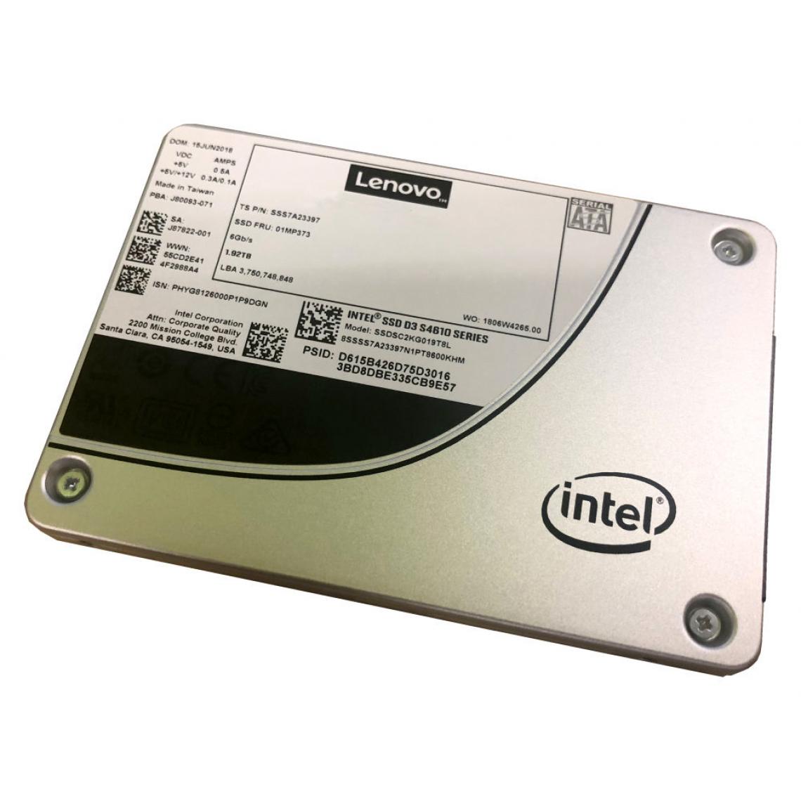 Lenovo - Lenovo 4XB7A13634 disque SSD 2.5" 480 Go Série ATA III 3D TLC NAND - SSD Interne