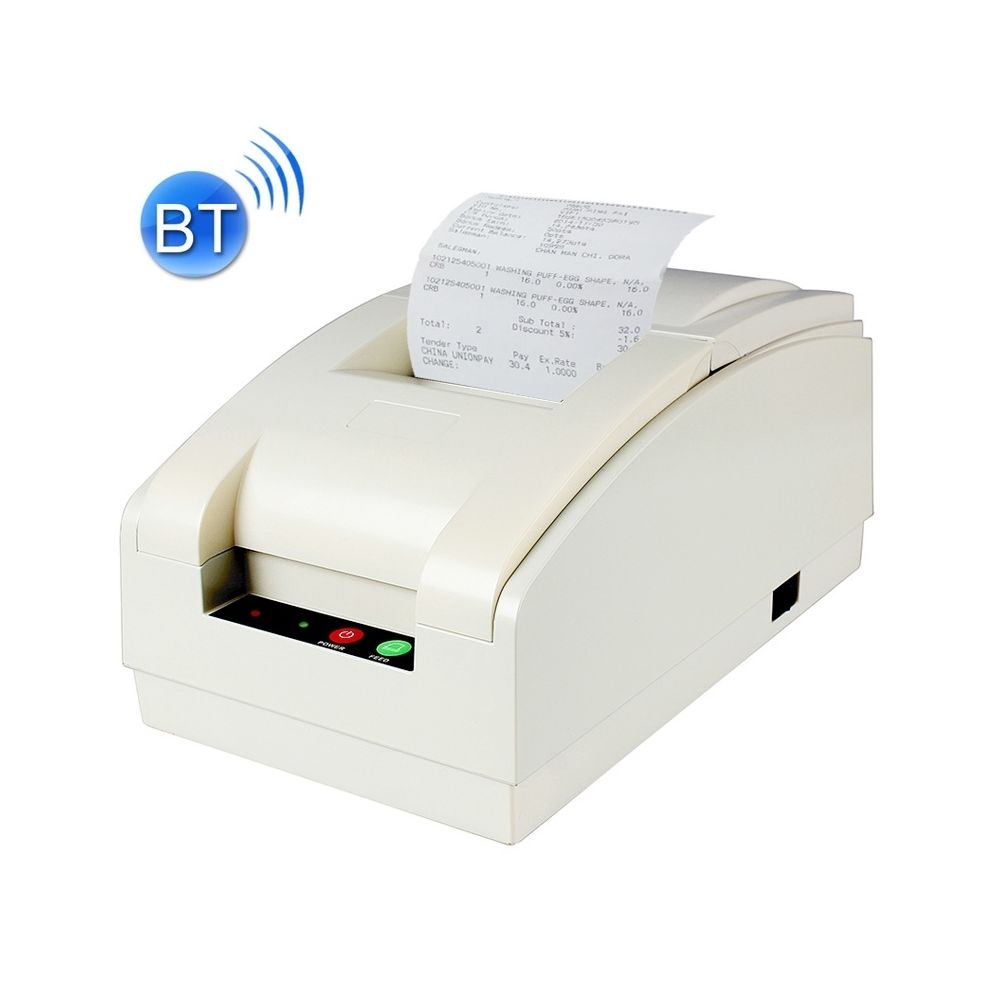 Wewoo - Etiqueteuse blanc Imprimante matricielle de réception Bluetooth portable 76 mm, 9 broches - Imprimante Jet d'encre