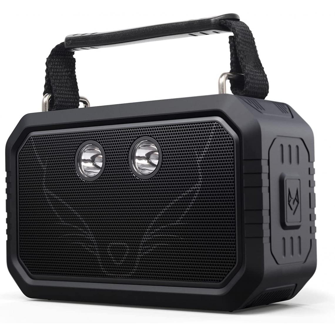 Chrono - Haut-parleur Bluetooth DOSS avec son stéréo 20 W et deux pilotes, meilleures basses, IPX6, boîtier de son sans fil étanche avec microphone, 12 heures de lecture(Noir) - Enceintes Hifi