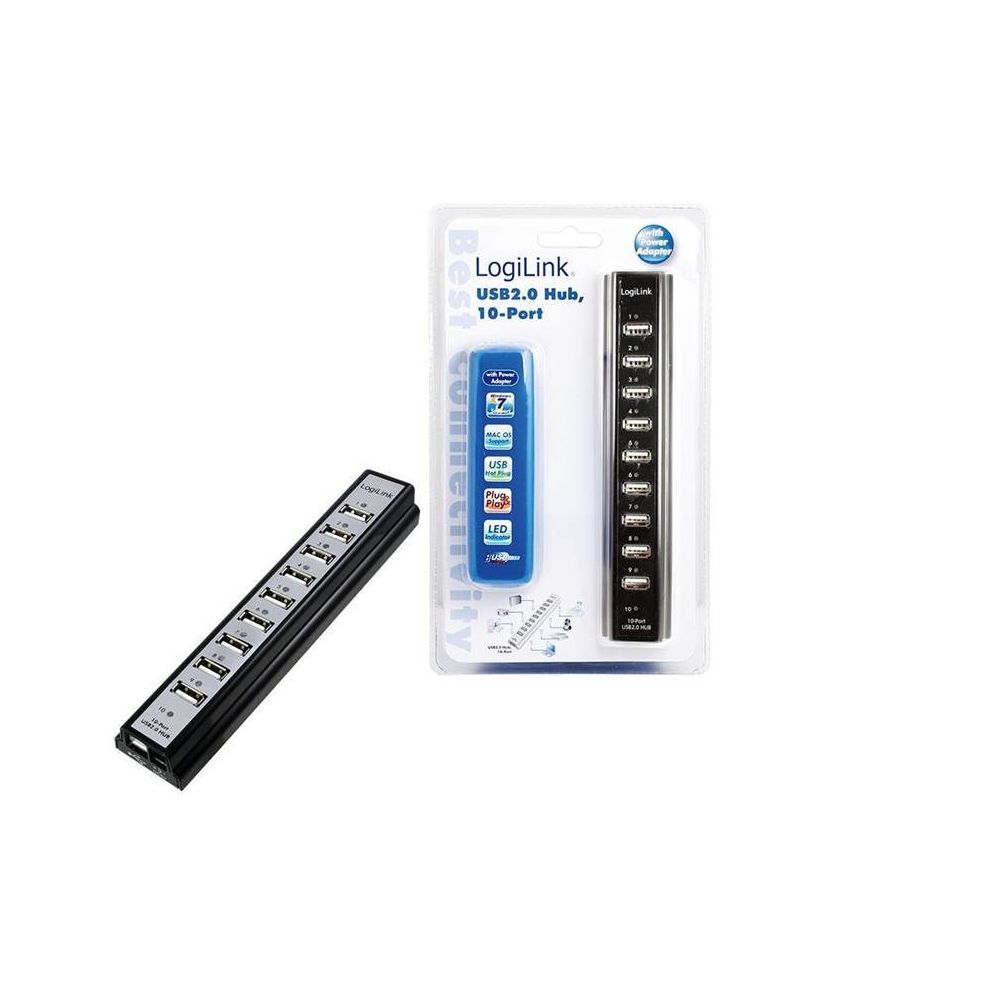 Logilink - LOGILINK Hub USB 10 ports - USB 2.0 - Noir - Hub
