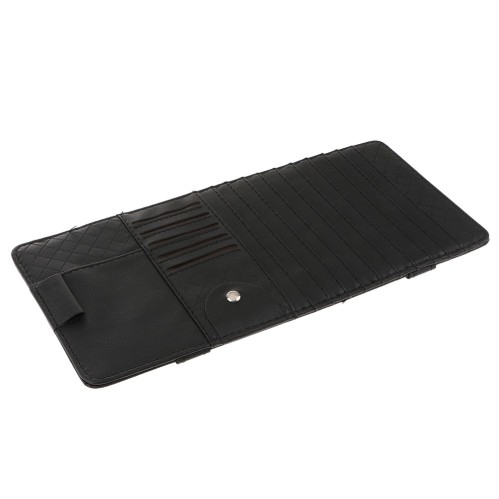 marque generique - voiture pare-soleil cd clip stockage poche visière titulaire noir - Accessoires SSD