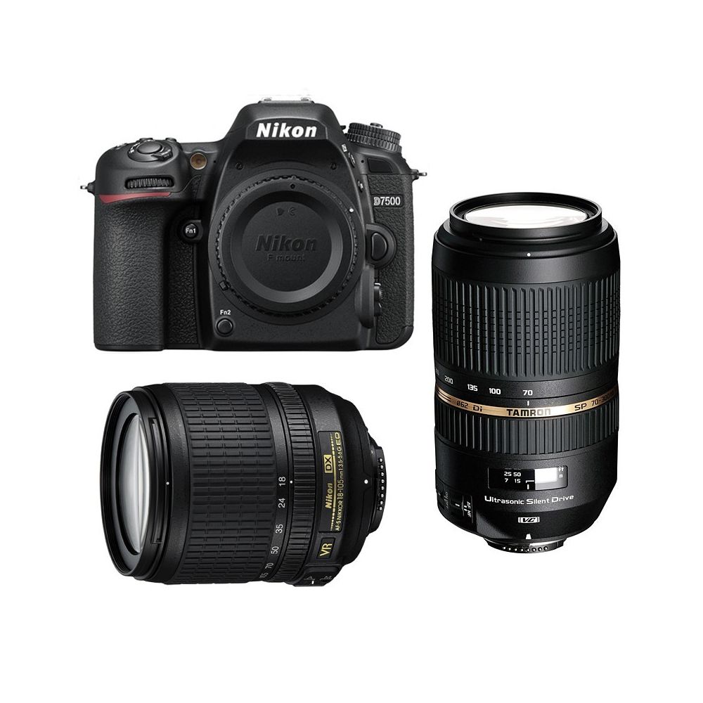 Nikon - PACK NIKON D7500 + 18-105 VR + TAMRON 70-300 VC USD - Reflex Grand Public