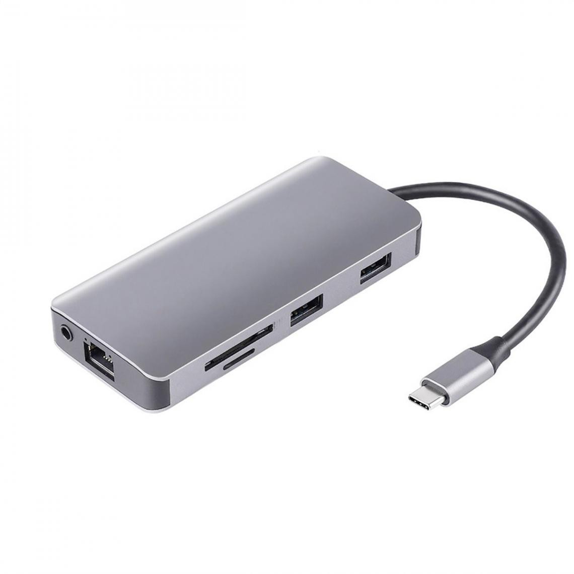 Justgreenbox - Adaptateur multi-ports de concentrateur USB intelligent 9 en 1 pour téléphones portables pour ordinateurs portables - 3654657663933 - Hub