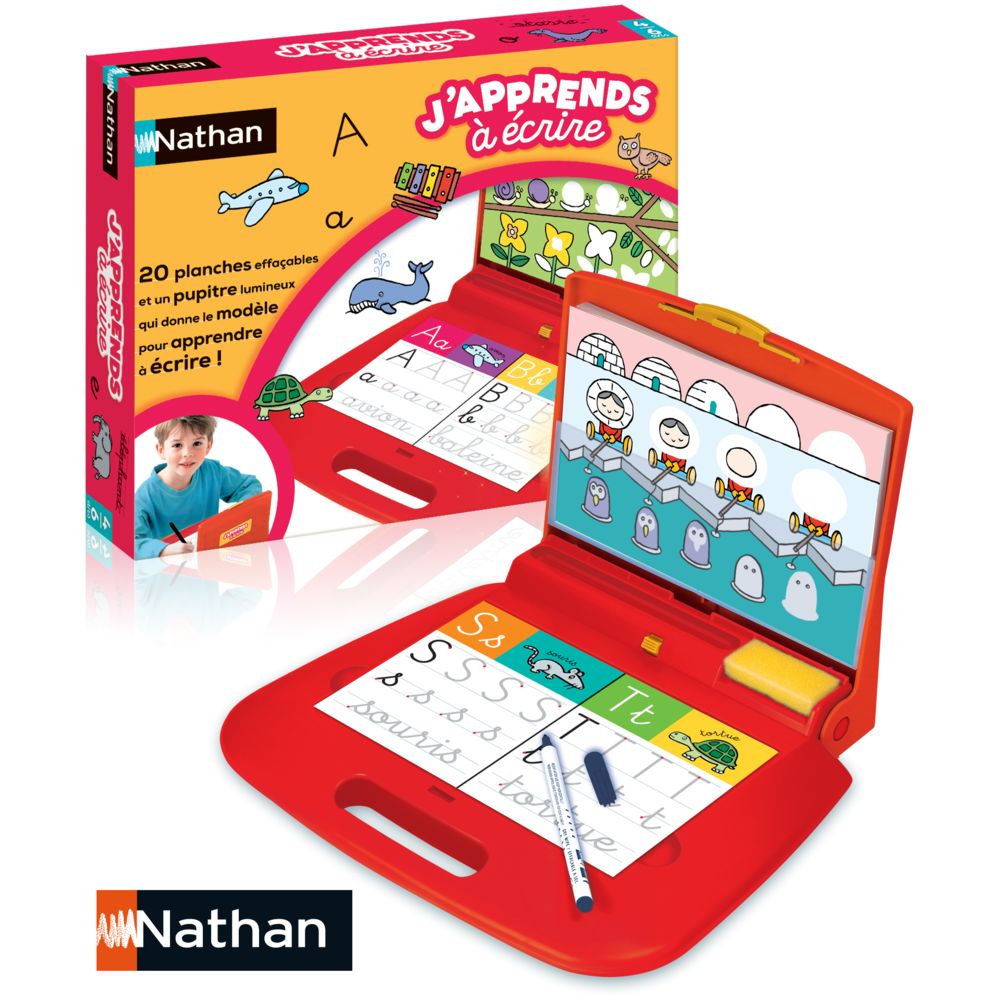 Nathan - Pupitre lumineux - J'apprends à écrire - 31072 - Jeux éducatifs