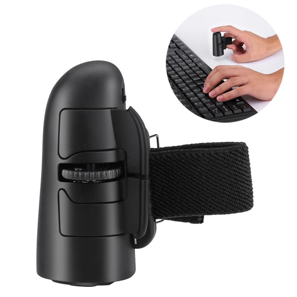 Generic - Souris de voyage optique portative ergonomique de souris d'anneau de doigt de Bluetooth sans fil - noir - Souris