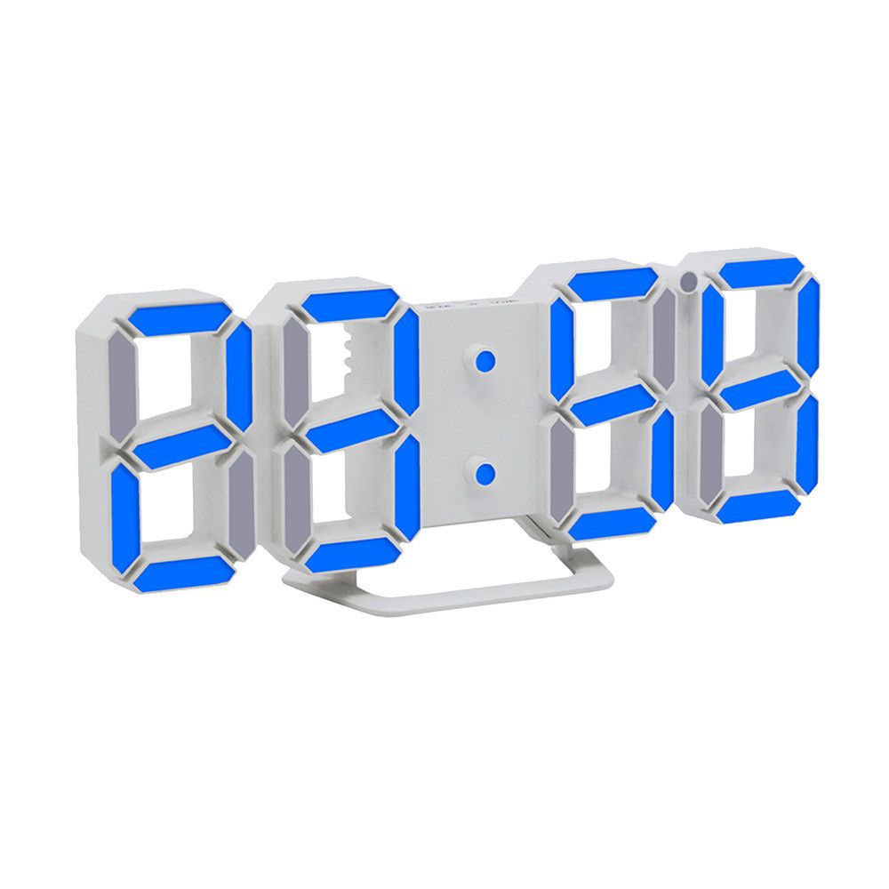 Generic - Horloge murale de nuit de bureau de table à LED numérique moderne - bleu - Horloges, pendules