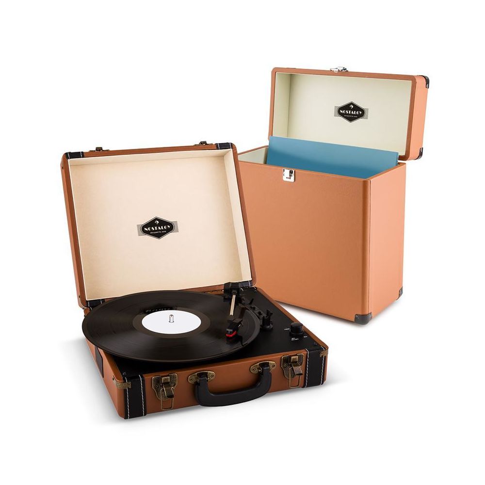 Auna - auna Jerry Lee Record Collector Set Tourne-disques rétro Valise vinyles - marron Auna - Platine
