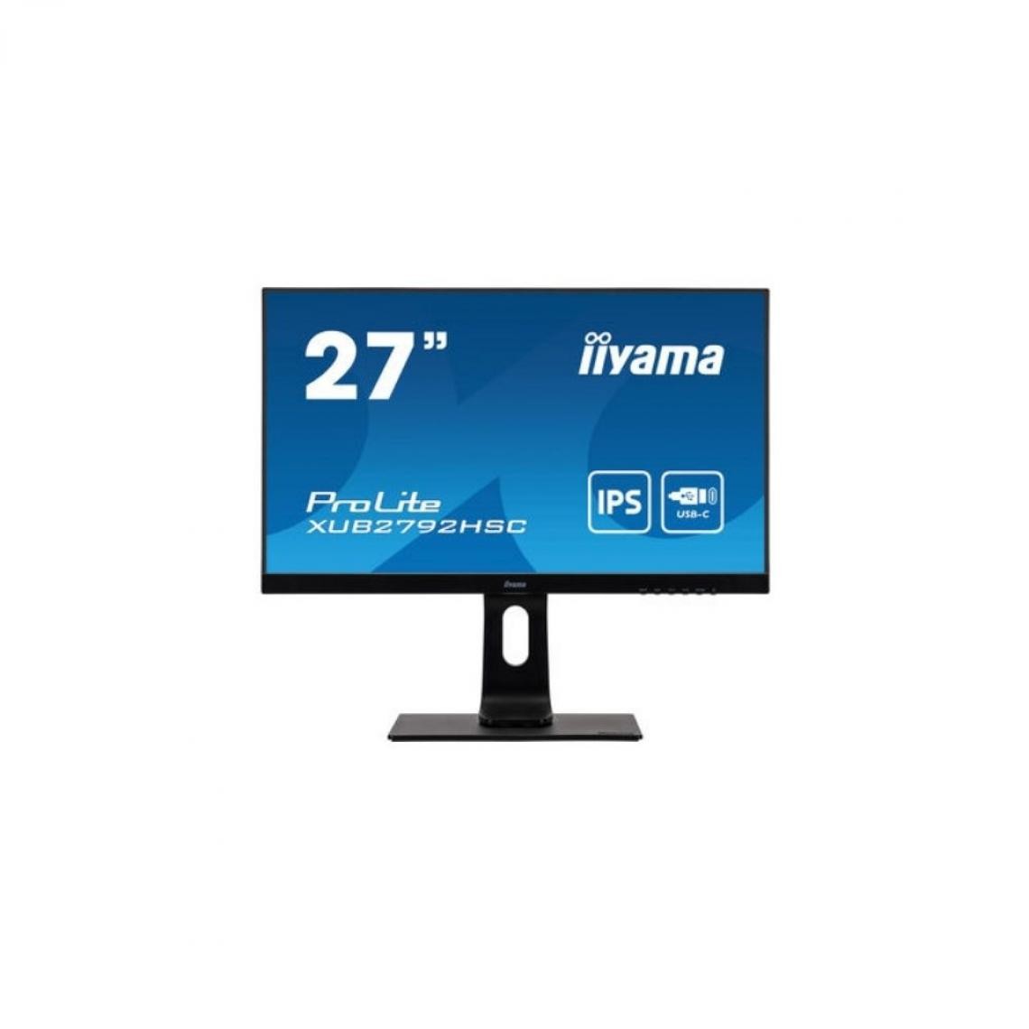 Iiyama - Ecran IIYAMA 27" Noir dalle IPS 4ms 250 cd/m² ULTRA MINCE 1920x1080 HDMI DisplayPort Haut-parleurs 2x2W USB-C x1 XUB2792HSC-B1 - Moniteur PC