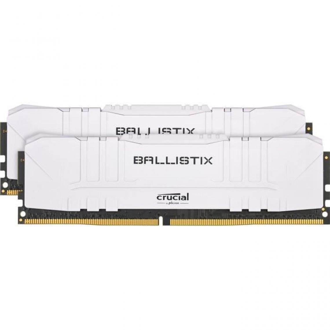 Crucial - CRUCIAL Ballistix White 2x16GB (32GB Kit) DDR4 3200MT/s CL16 - RAM PC Fixe