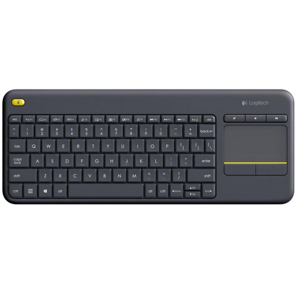 Logitech - Logitech Wireless Touch Keyboard K400 Plus clavier RF sans fil QWERTZ Allemand Noir - Clavier