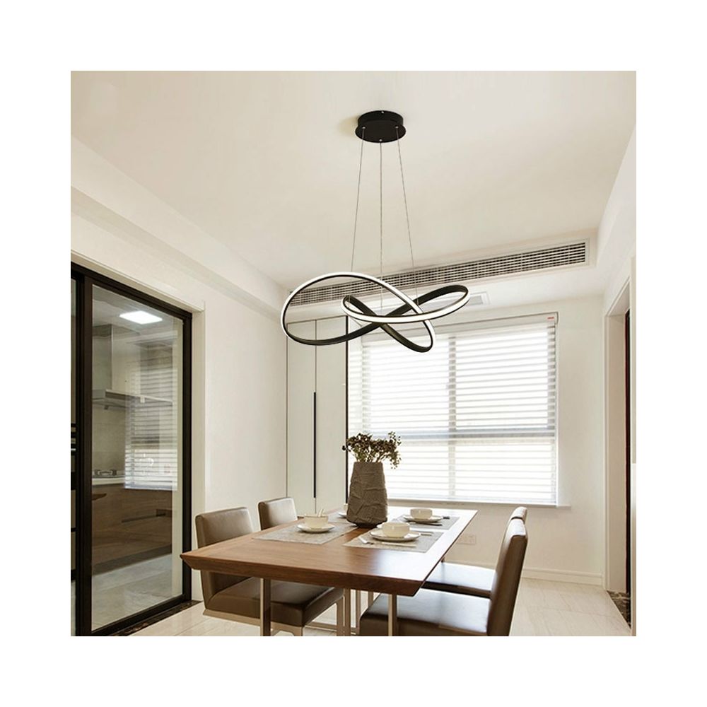 Wewoo - Suspension luminaire Lustre Lampe Suspendue Personnalité simple et créative LED salon chambre à coucher de salle à mangerdiamètre 50 cmcouleur de la lumière blanc chaud noir - Plafonniers