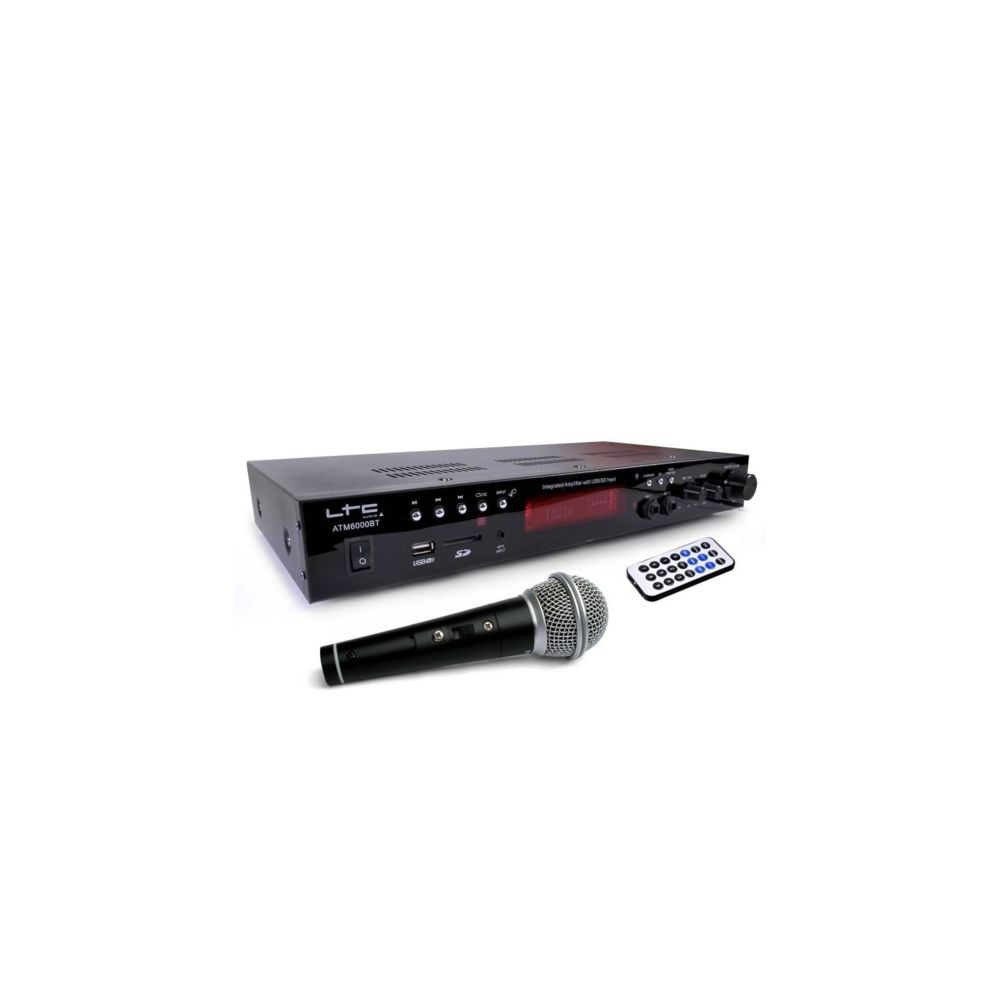 Ltc Audio - Amplificateur LTC ATM6000BT stéréo HIFI 100W USB/SD/MP3/Bluetooth & Karaoké avec Micro filaire - Ampli