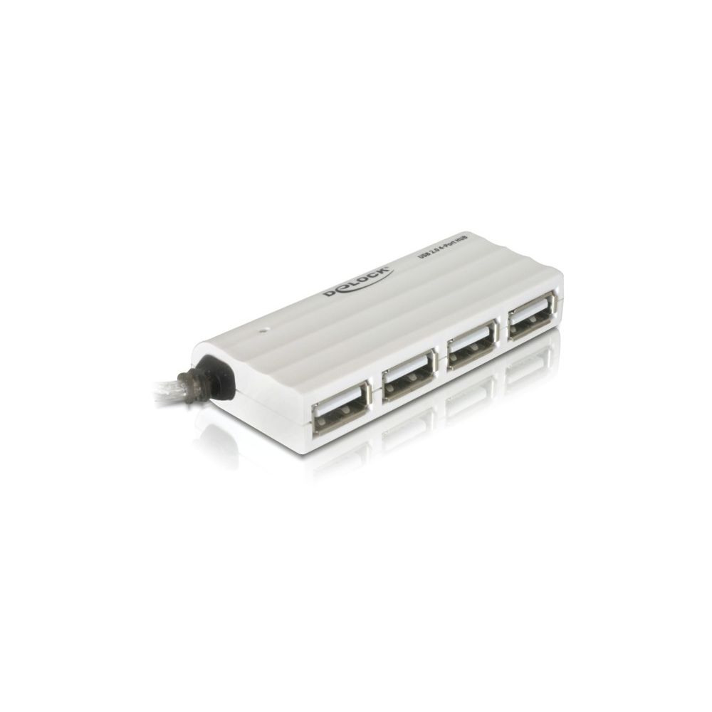 Delock - DeLOCK USB 2.0 external 4-port HUB 480 Mbit/s Blanc - Hub