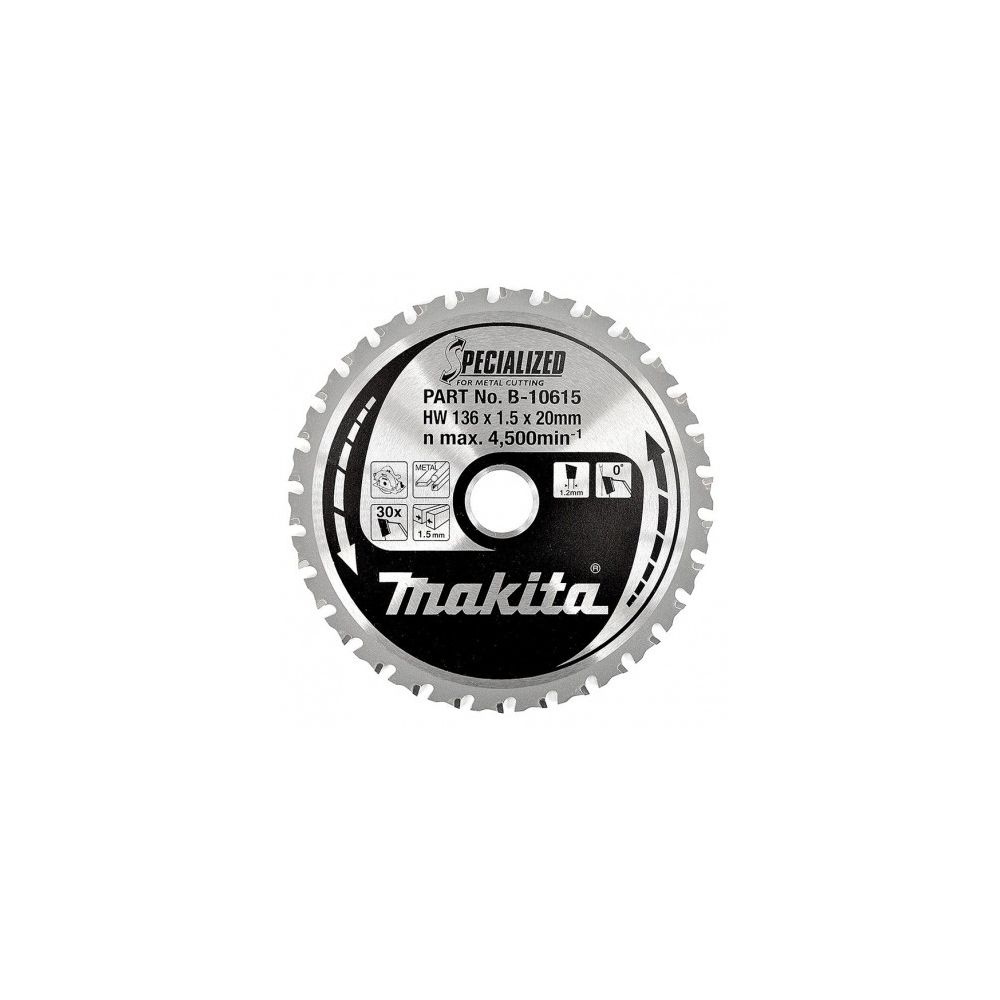 Makita - Lame de Scie Circulaire MAKITA B-10615 Carbure Métal Ø136mm - Accessoires sciage, tronçonnage
