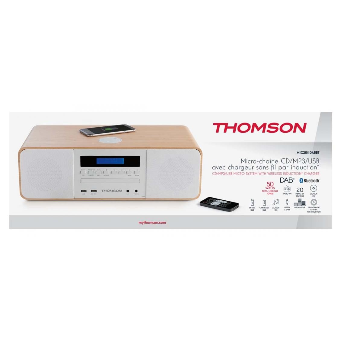 Thomson - Thomson - Combo avec système induction CD, radio DAB, thomson MIC201IDABBT - Chaînes Hifi