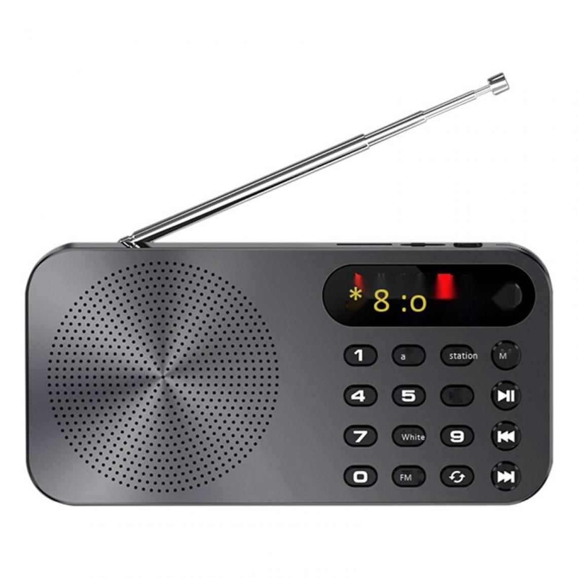 Universal - Radio FM multifonctionnelle Q6 rechargeable danseuse LED affichage numérique radio |(Le noir) - Radio