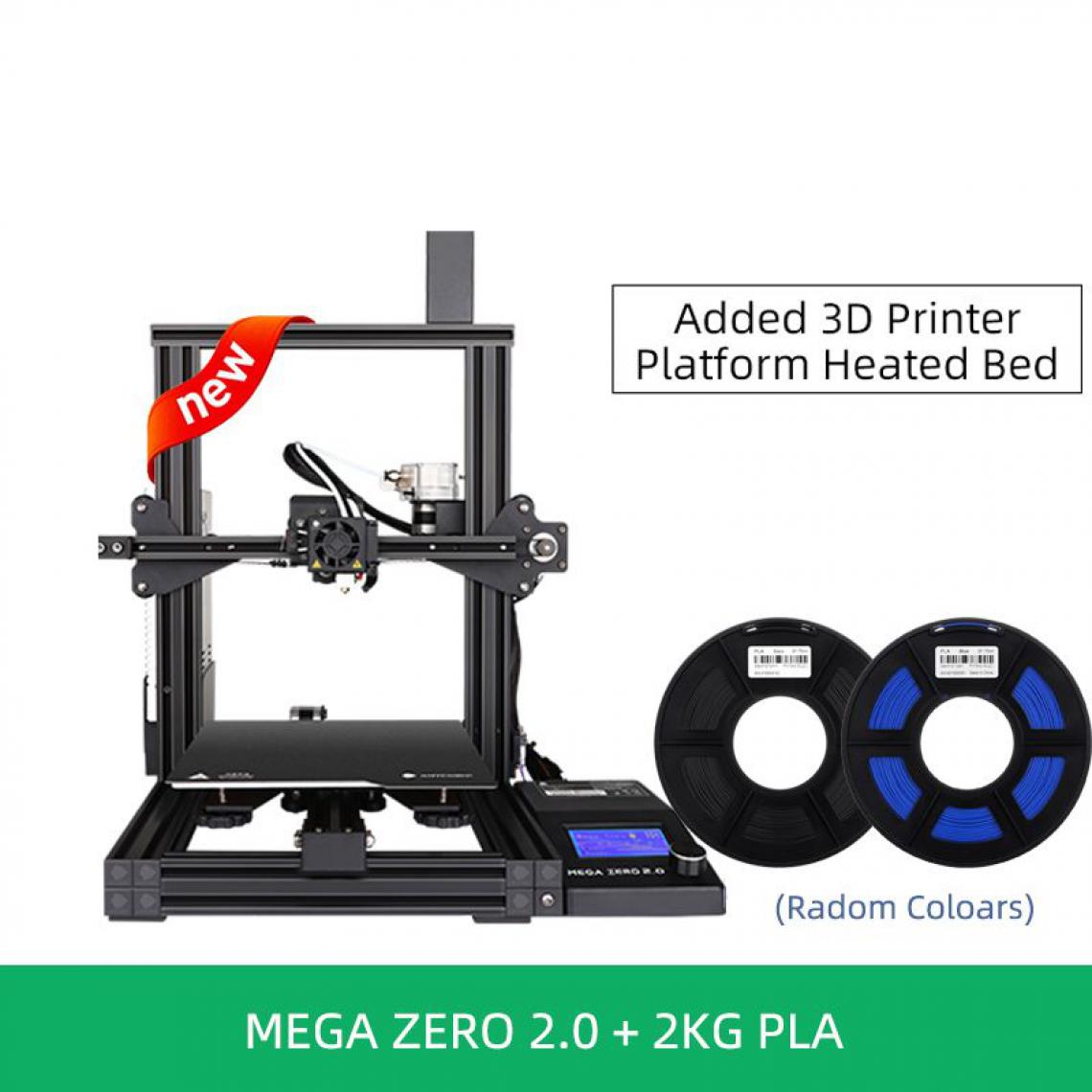Generic - Imprimante 3D ANYCUBIC Mega Zero 2.0  avec à 1 tête d'impression  PLA,  PETG, TPU,  vitesse d'impression rapide et 2 Filaments   -220x220x250mm - Noir  - Imprimante 3D