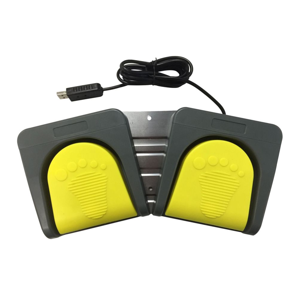 marque generique - PC USB Double pédale de contrôle de pied 2 jeu pédale jaune multimédia + base grise - Ampli