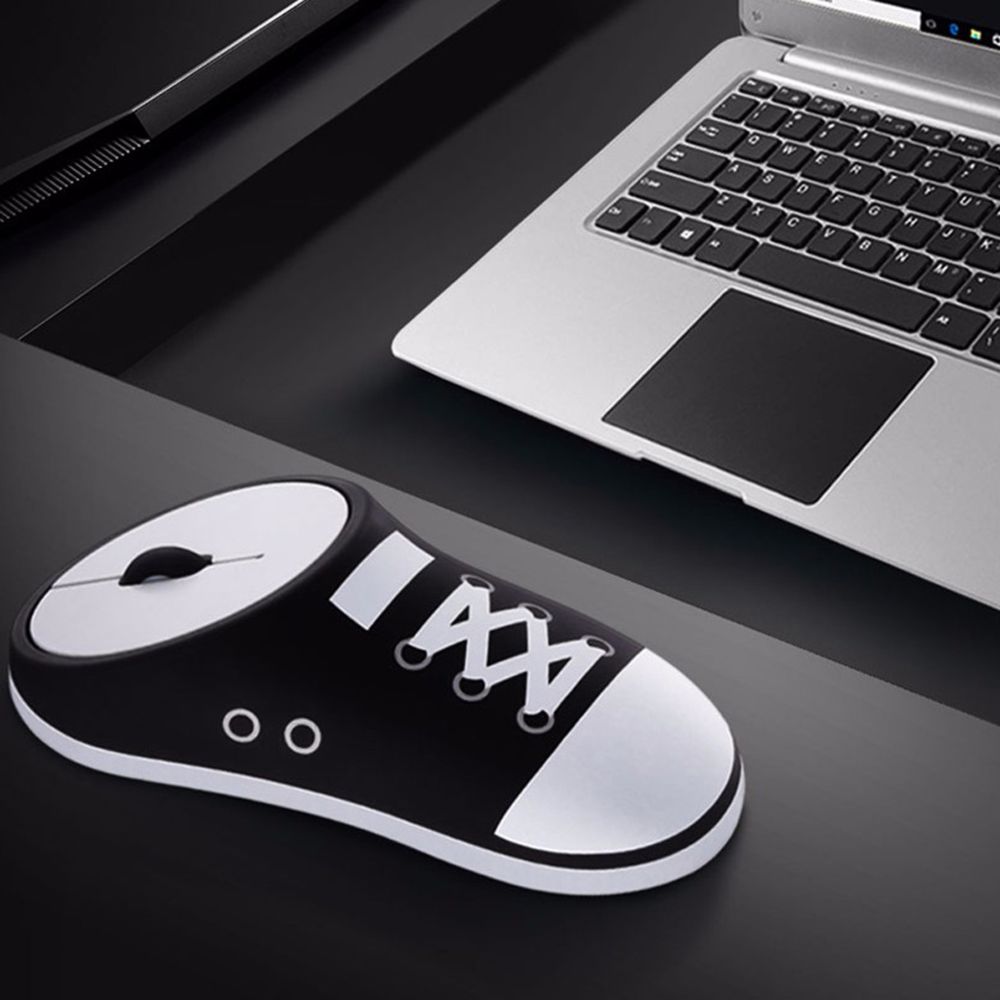 marque generique - 2.4G souris sans fil ultra-silencieux chaussures en forme de souris pour ordinateur portable bleu - Souris