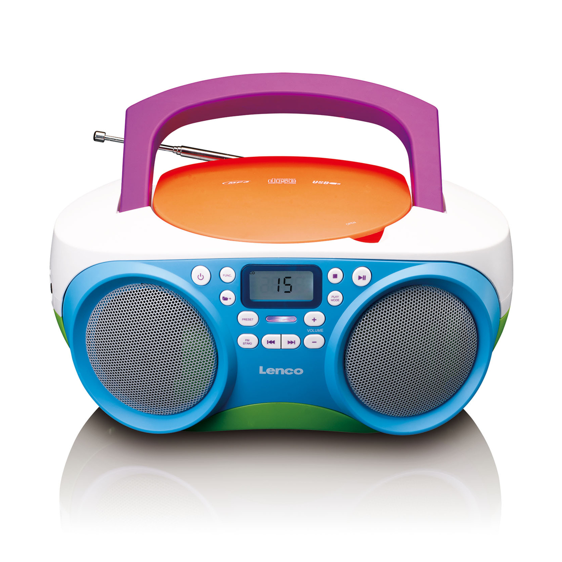 Lenco - Radio portable FM avec Lecteur CD/USB SCD-41 Multicolore - Radio