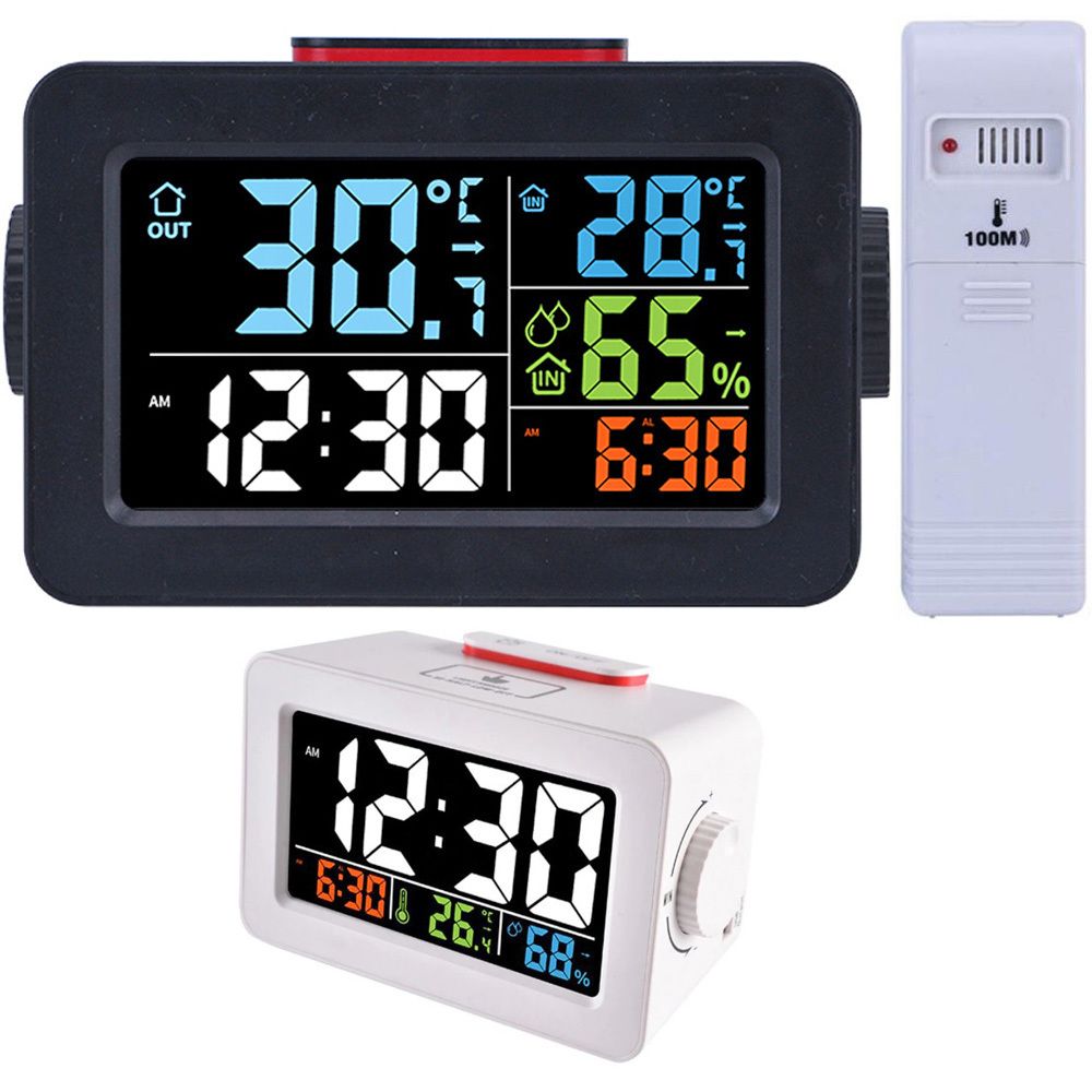 marque generique - Réveil Horloge Digital Avec Affichage Température Humidité Hygromètre - Radio