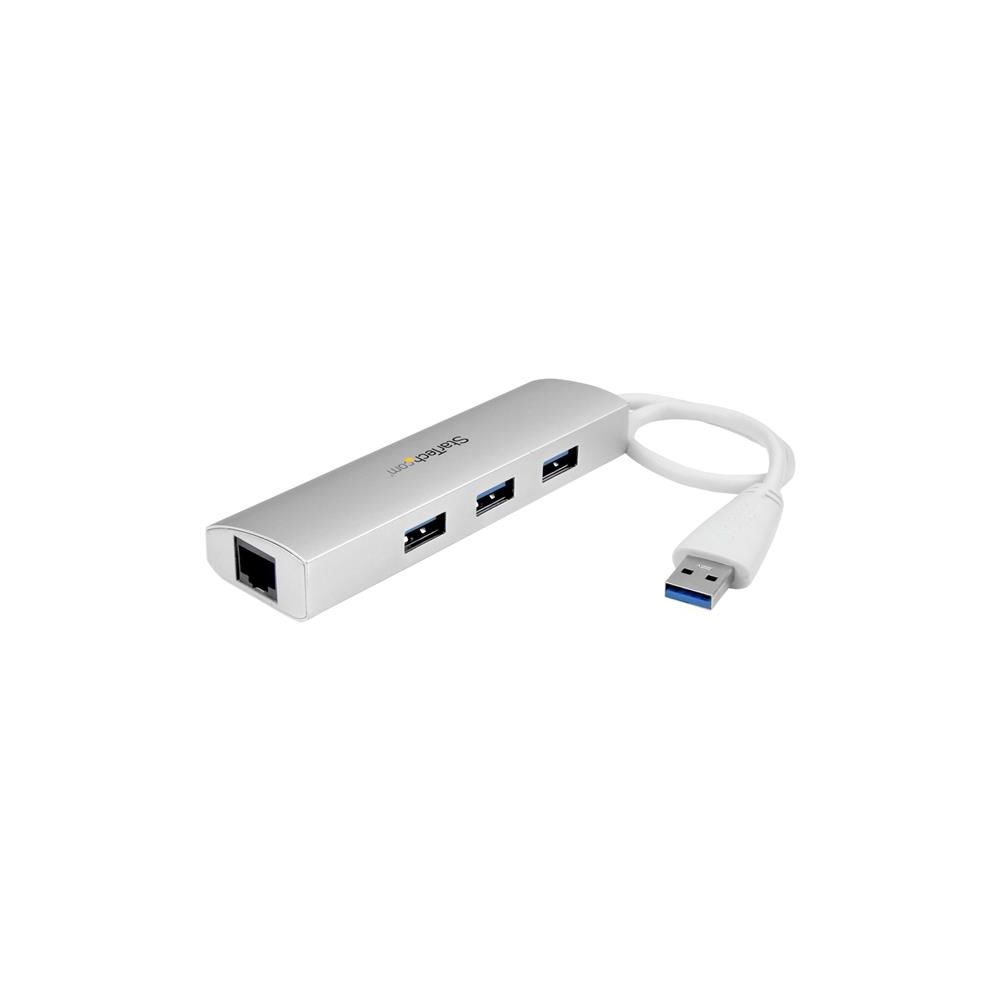 Startech - Hub USB 3.0 portable à 3 ports avec Gigabit Ethernet - Hub