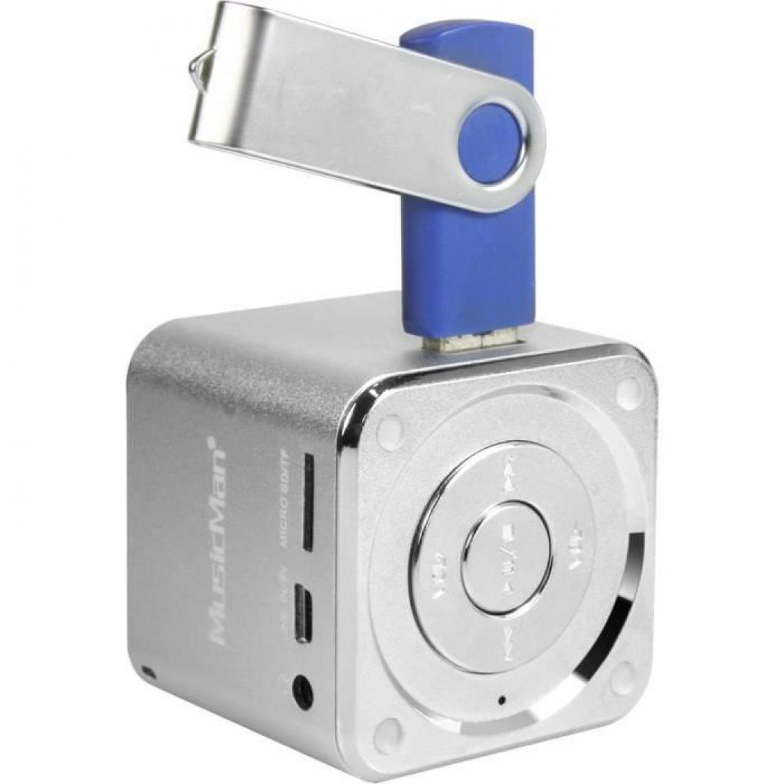 Musicman - MUSICMAN MINI SOUNDSTATION Mini Enceinte portable avec lecteur MP3 integre, port USB et fente carte micro SD jusqua 32 GB - Arge - Enceinte PC
