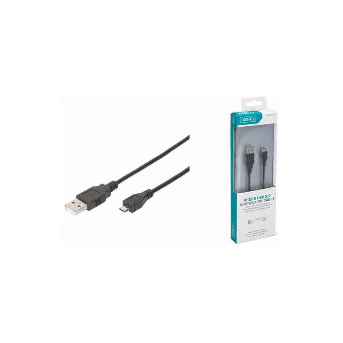 Digitus - DIGITUS Câble de connexion USB 2.0, USB-A - micro USB-B, 1 m () - Hub